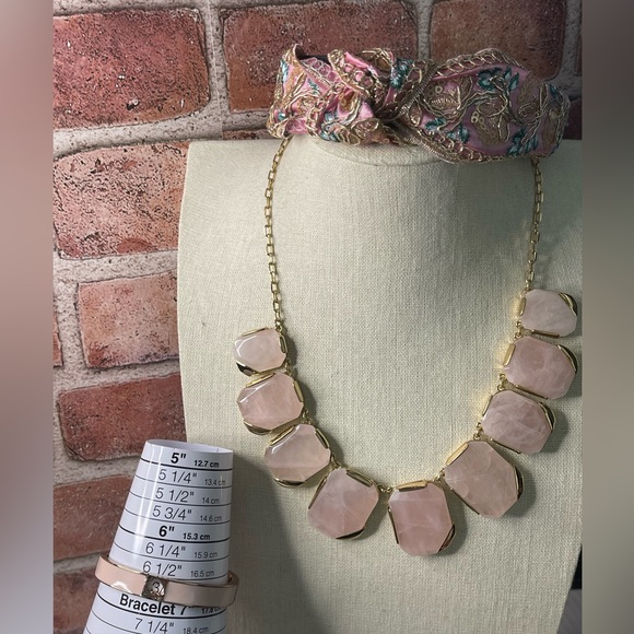 kate spade Jewelry - Kate Spade Bundle: Rose Quartz Gold tone necklace & Rose gold tone bracelet